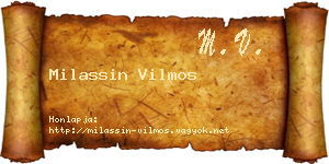 Milassin Vilmos névjegykártya