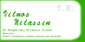 vilmos milassin business card